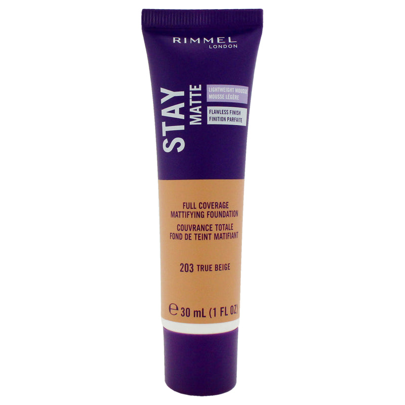 Stay Matte Lightweight Mousse Foundation - 203 True Beige by Rimmel London for Women - 1 oz Foundation