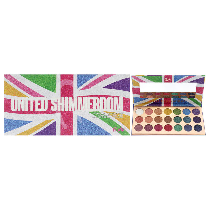 Rude Cosmetics United Shimmerdom Eyeshadow Palette - 21 Shimmer for Women - 0.88  oz Eye Shadow