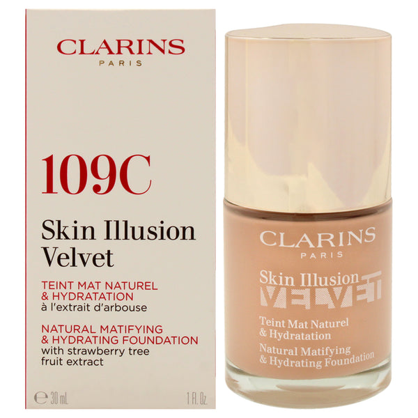 Clarins Skin Illusion Velvet Foundation - 109C Wheat by Clarins for Women - 1 oz Foundation