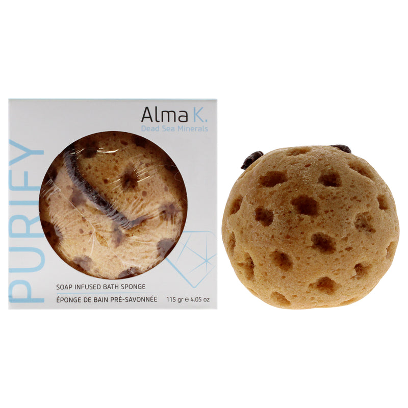 Soap Infused Bath Sponge by Alma K for Women - 4.5 oz Soap