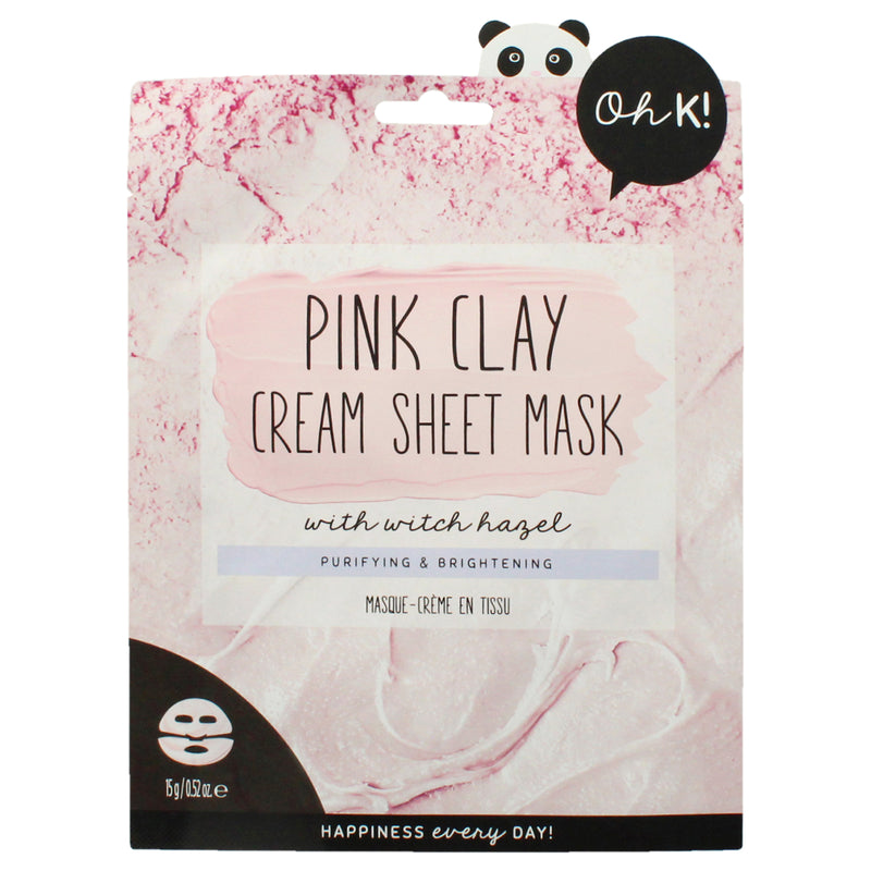 Cream Sheet Mask - Pink Clay by Oh K! for Unisex - 1 Pc Mask