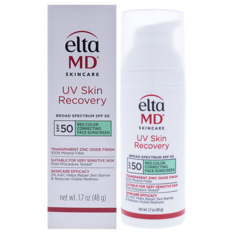 EltaMD UV Skin Recovery Red Color Correcting Green Tint Face Sunscreen ...
