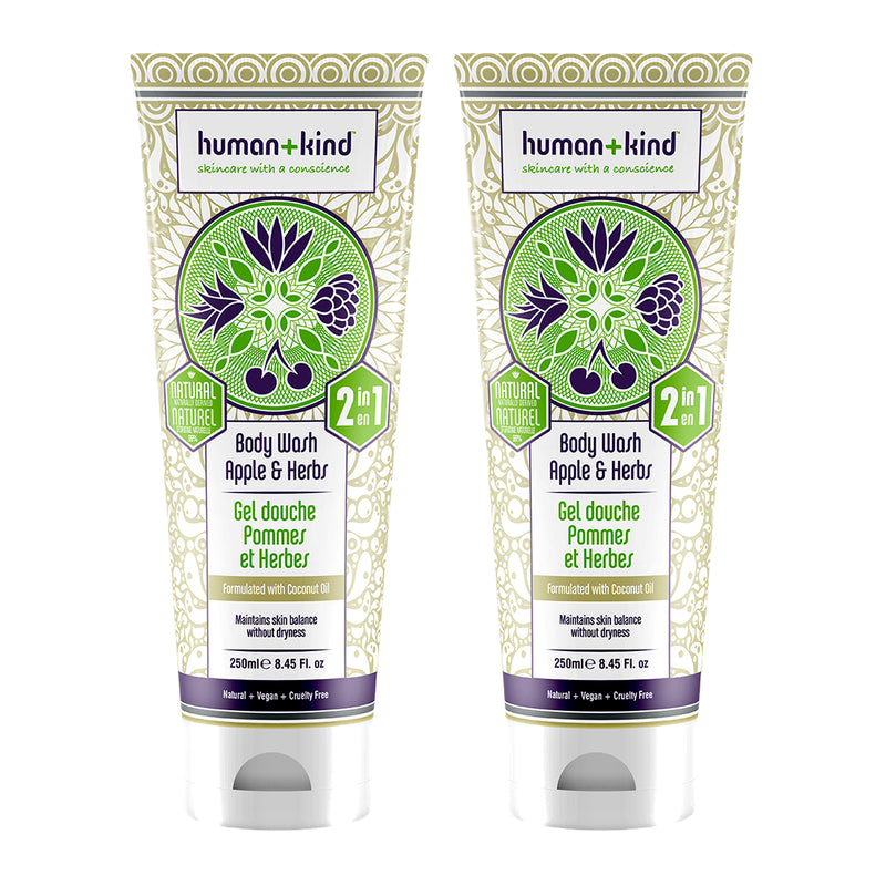 Human+Kind Body Wash - Apple and Herbs - Pack of 2 by Human+Kind for Unisex - 8.45 oz Body Wash