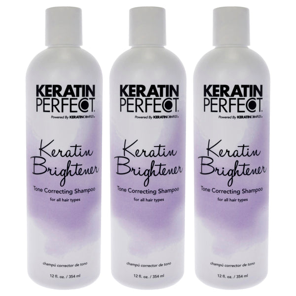 Keratin Perfect Keratin Brightener Shampoo by Keratin Perfect for Unisex - 12 oz Shampoo - Pack of 3