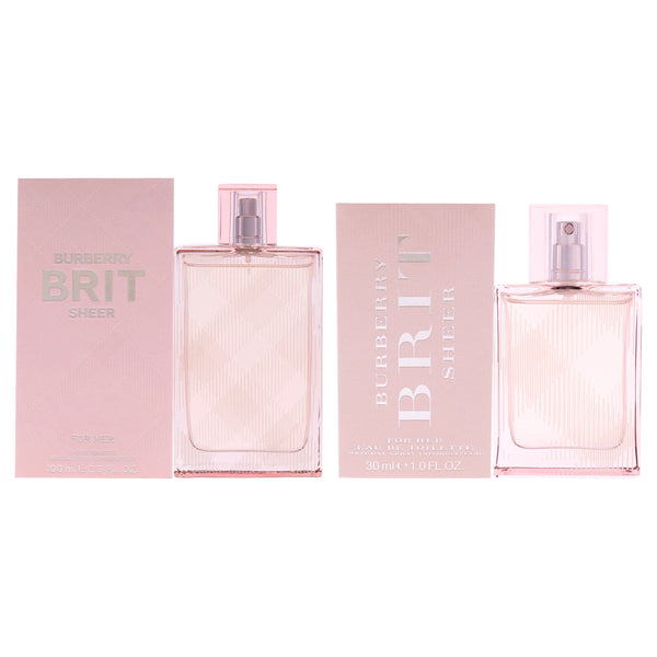 Burberry Burberry Brit Sheer Kit by Burberry for Women - 2 Pc Kit 3.3oz EDT Spray, 1oz EDT Spray