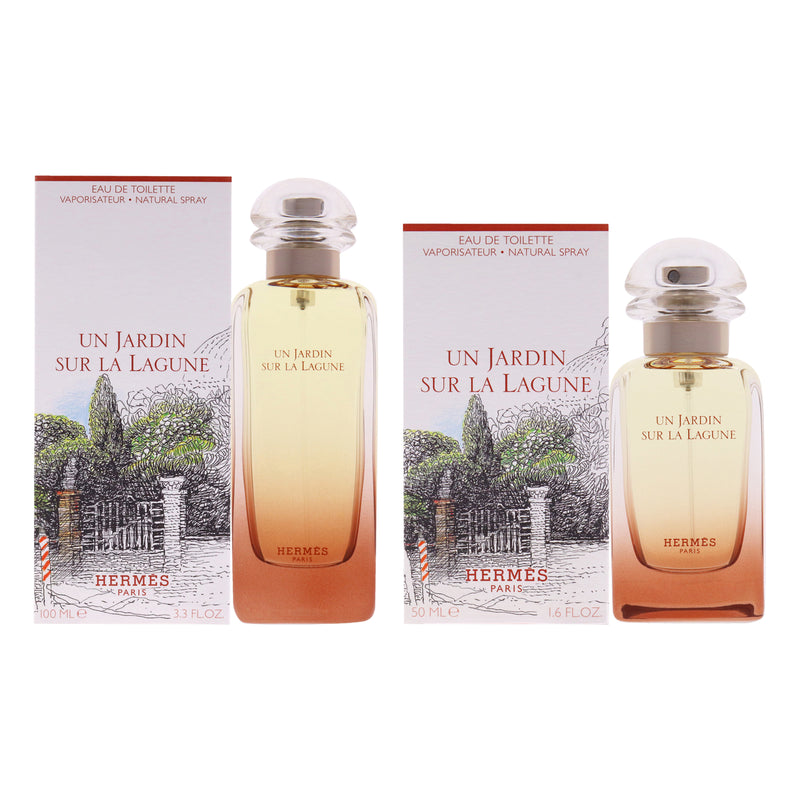 Hermes Un Jardin Sur La Lagune Kit by Hermes for Unisex - 2 Pc Kit 3.3oz EDT Spray, 1.6oz EDT Spray