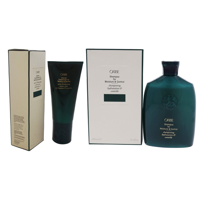 Oribe Shampoo and Intense Conditioner for Moisture Control Kit by Oribe for Unisex - 2 Pc Kit 8.5oz Shampoo, 6.8oz Conditioner