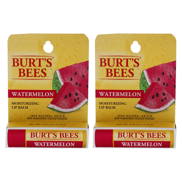 Burt's Bees Watermelon Moisturizer Lip Balm Blister by Burts Bees for Unisex - 0.15 oz Lip Balm - Pack of 2