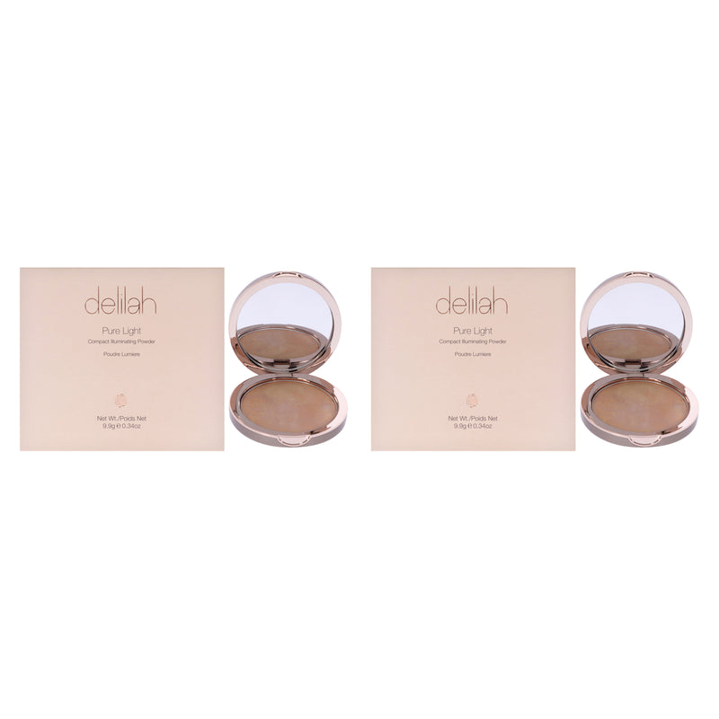 Delilah Pure Light Compact Illuminating Powder - Aura by Delilah for Women - 0.34 oz Powder - Pack of 2