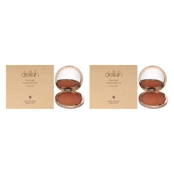 Delilah Pure Light Compact Illuminating Powder- Lustre by Delilah for Women - 0.34 oz Powder - Pack of 2