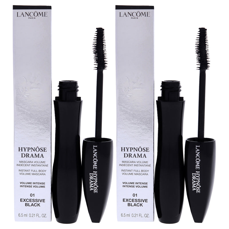 Lancome Hypnose Drama Instant Full Body Volume Mascara - 01 Excessive Black by Lancome for Women - 0.21 oz Mascara - Pack of 2