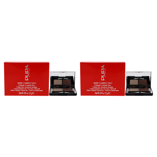 Pupa Milano Vamp! Compact Duo Eyeshadow - 005 Milk Chocolate by Pupa Milano for Women - 0.078 oz Eye Shadow - Pack of 2