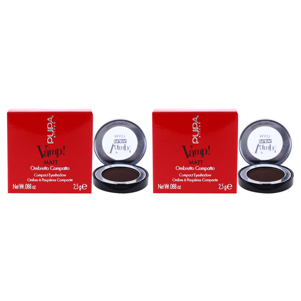 Pupa Milano Vamp! Matt Compact Eyeshadow - 050 Dark Chocolate by Pupa Milano for Women - 0.088 oz Eye Shadow - Pack of 2