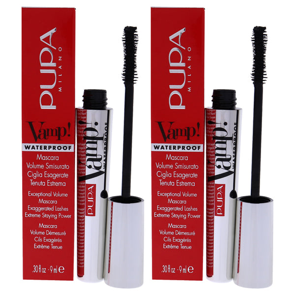 Pupa Milano Vamp! Waterproof Mascara - 001 Extra Black by Pupa Milano for Women - 0.30 oz Mascara - Pack of 2