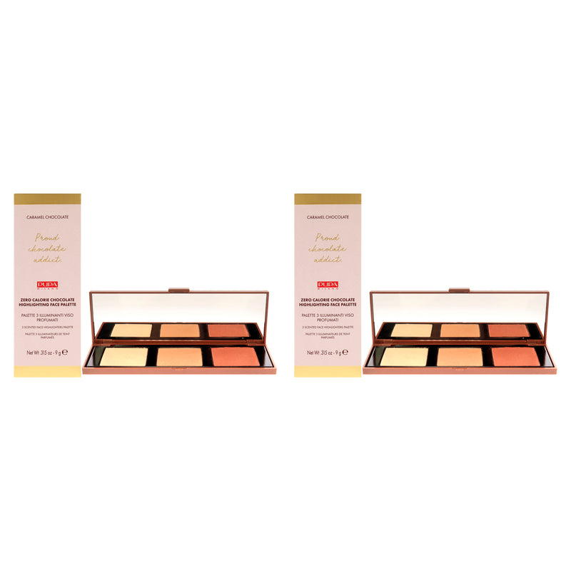 Pupa Milano Zero Calorie Chocolate Highlighter Palette - 002 Caramel Chocolate by Pupa Milano for Women - 0.315 oz Highlighter - Pack of 2