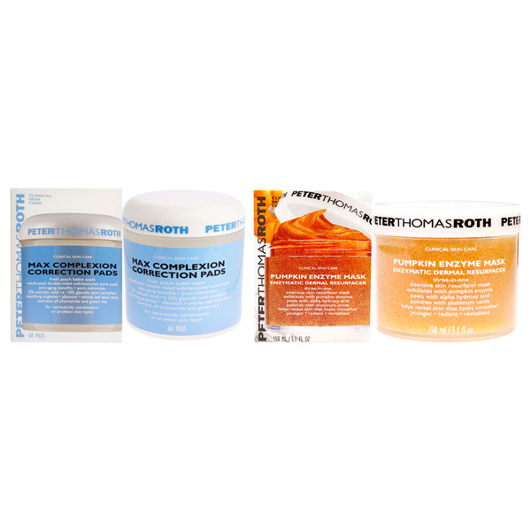 Peter Thomas Roth Max Complexion Correction Pads and Pumpkin Enzyme Mask Kit by Peter Thomas Roth for Unisex - 2 Pc Kit 60 Pc Pads, 5.1oz Mask