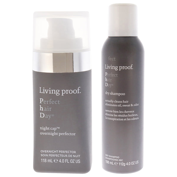 Living Proof Perfect Hair Day (PhD) Night Cap Overnight Perfector and Dry Shampoo Kit by Living Proof for Unisex - 2 Pc Kit 4oz Perfector, 4oz Dry Shampoo