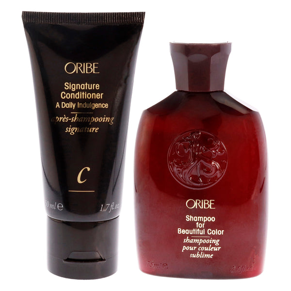 Oribe Signature Conditioner and Shampoo for Beautiful Color Kit by Oribe for Unisex - 2 Pc Kit 1.7oz Conditioner, 2.5oz Shampoo