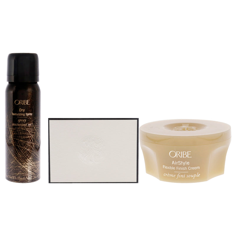 Oribe Dry Texturizing Spray and AirStyle Flexible Finish Cream Kit by Oribe for Unisex - 2 Pc Kit 2.1 oz Hair Spray, 1.7oz AirStyle Flexible Finish Cream