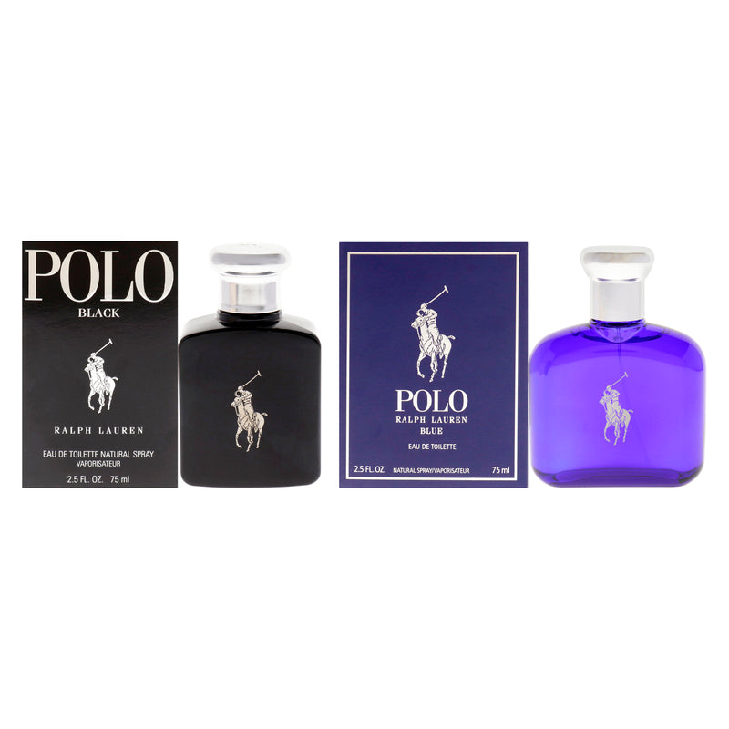 Ralph Lauren Polo Black and Blue Kit by Ralph Lauren for Men - 2 Pc Kit 2 x 2.5oz EDT Spray