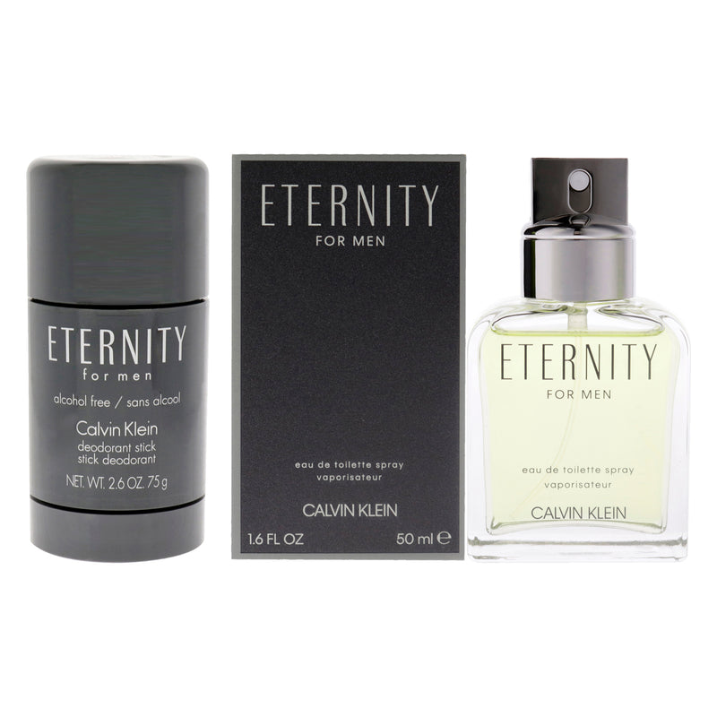 Calvin Klein Eternity Kit by Calvin Klein for Men - 2 Pc Kit 1.6 oz EDT Spray, 2.6 oz Deodorant Stick