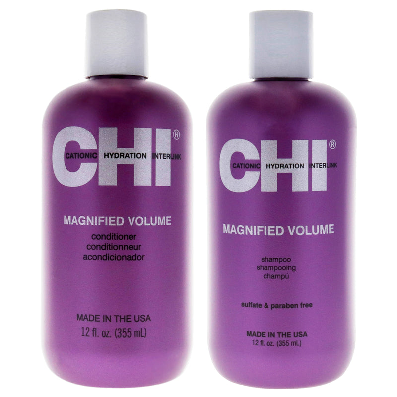 CHI Magnified Volume Conditioner and Shampoo Kit by CHI for Unisex - 2 Pc Kit 12oz Conditioner, 12oz Shampoo