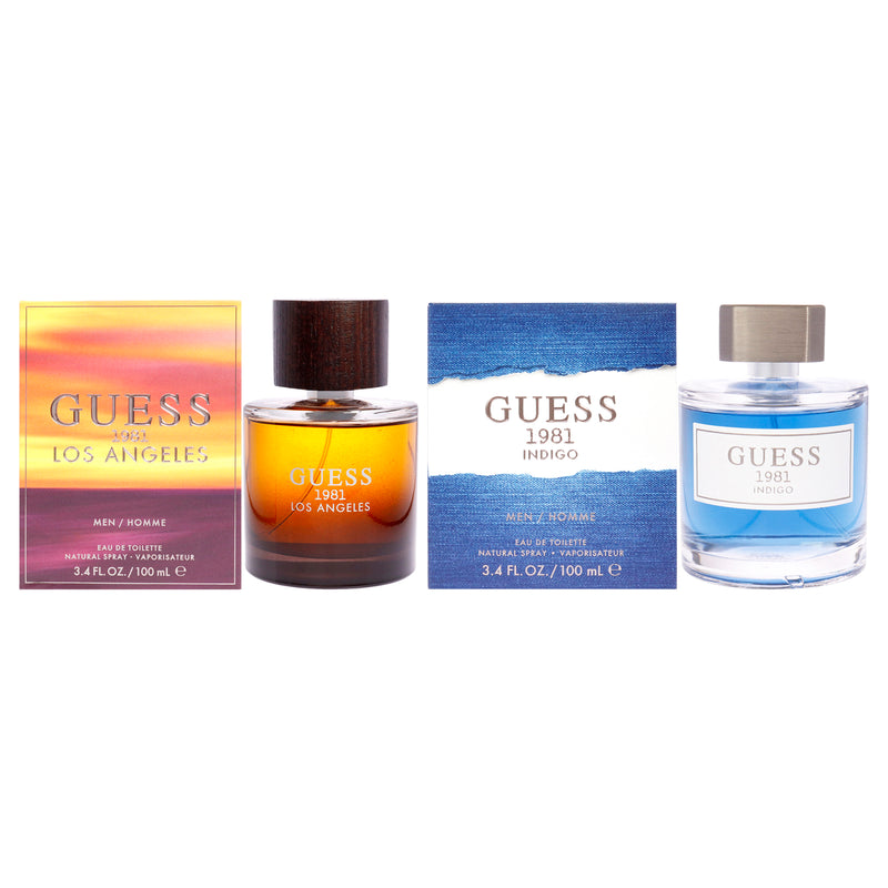 Guess Guess Kit by Guess for Men - 2 Pc Kit 3.4oz Guess 1981 Indigo EDT Spray, 3.4oz Guess 1981 Los Angeles EDT Spray