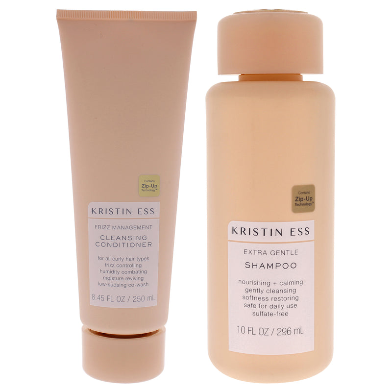 Kristin Ess Frizz Management Cleansing Conditioner and Extra Gentle Shampoo Kit by Kristin Ess for Unisex - 2 Pc Kit 8.45oz Conditioner, 10oz Shampoo