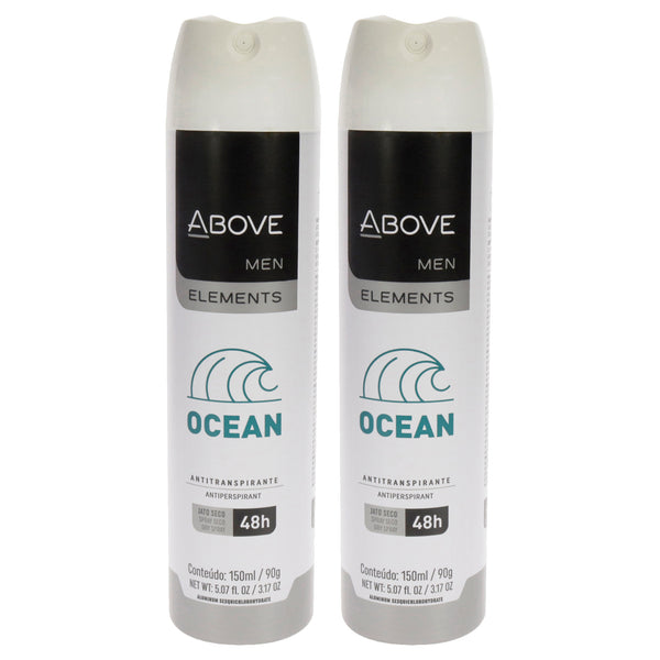 Above 48 Hours Element Antiperspirant Deodorant - Ocean by Above for Men - 3.17 oz Deodorant Spray - Pack of 2