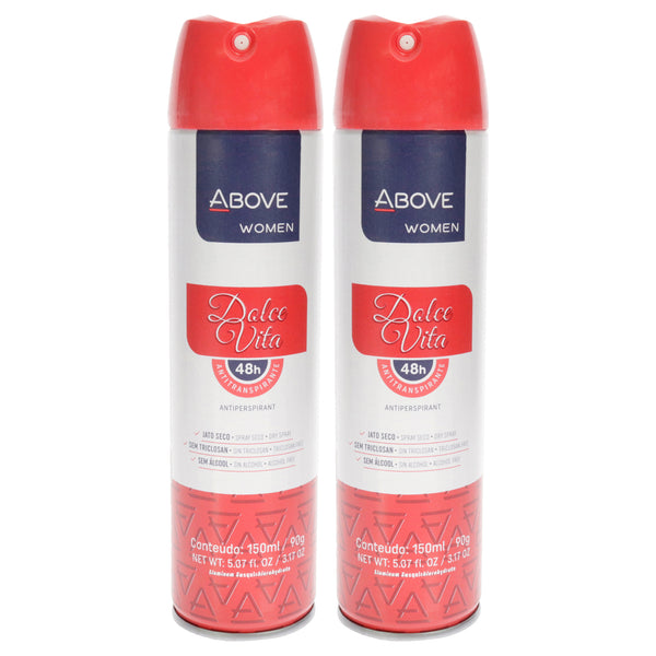 Above 48 Hours Antiperspirant Deodorant - Dolce Vita by Above for Women - 3.17 oz Deodorant Spray - Pack of 2