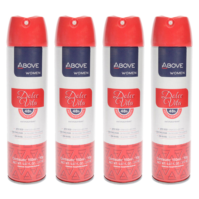 Above 48 Hours Antiperspirant Deodorant - Dolce Vita by Above for Women - 3.17 oz Deodorant Spray - Pack of 4