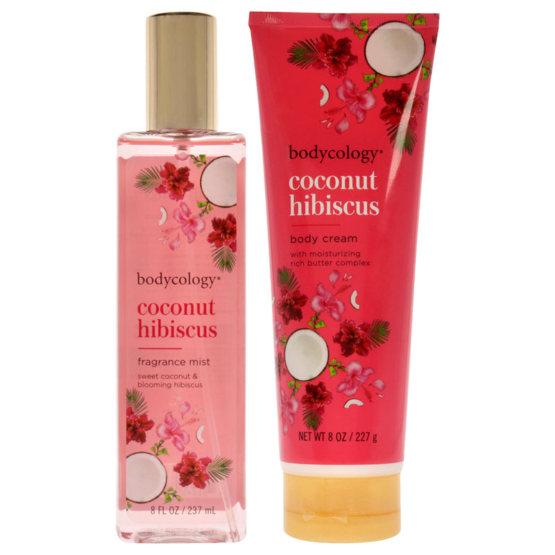 Bodycology Coconut Hibiscus Kit by Bodycology for Women - 2 Pc Kit 8oz Body Cream, 8oz Fragrance Mist