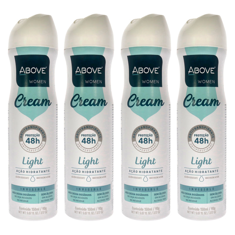 Above 48 Hours Cream Antiperspirant Deodorant - Light by Above for Women - 3.17 oz Deodorant Spray - Pack of 4