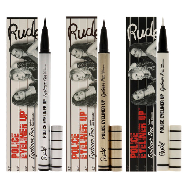 Rude Cosmetics Police Eyeliner Up Eyeliner Pen Kit by Rude Cosmetics for Women - 3 Pc Kit 3 X 0.017oz Eyeliner Pen - Bail Bond, Big House, Top Dog