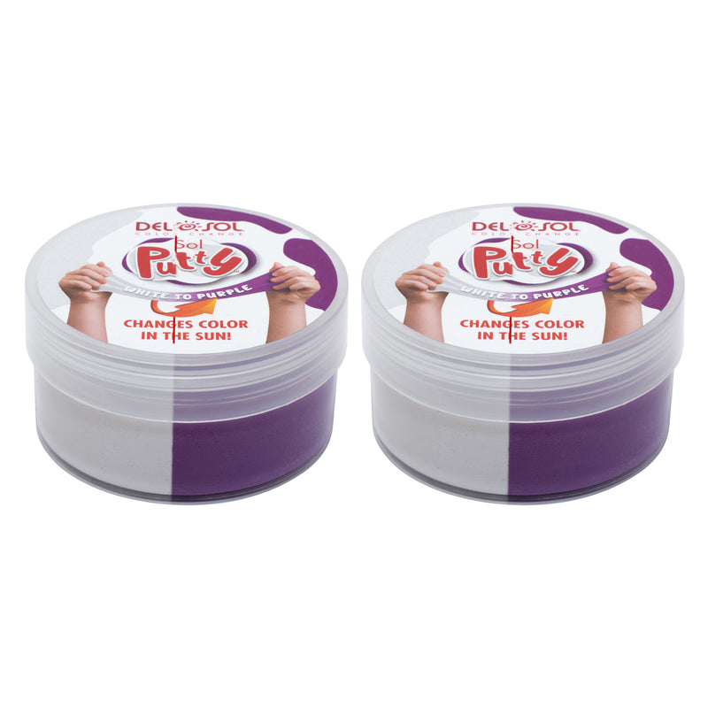 DelSol Color-Changing Sol Putty - White to Purple by DelSol for Unisex - 1 Pc Putty - Pack of 2