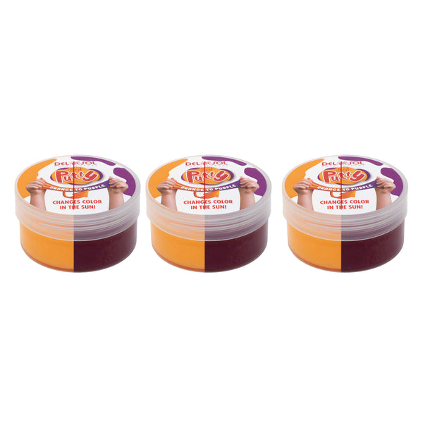 DelSol Color-Changing Sol Putty - Orange to Purple by DelSol for Unisex - 1 Pc Putty - Pack of 3