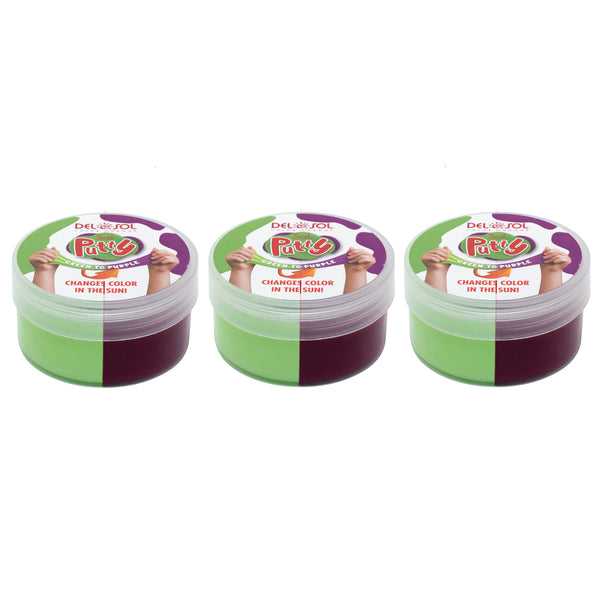 DelSol Color-Changing Sol Putty - Green to Purple by DelSol for Unisex - 1 Pc Putty - Pack of 3