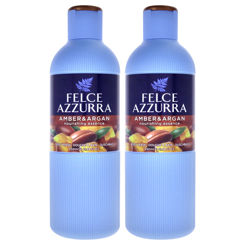 Felce Azzurra Amber and Argan by Felce Azzurra for Unisex - 22 oz Body Wash - Pack of 2