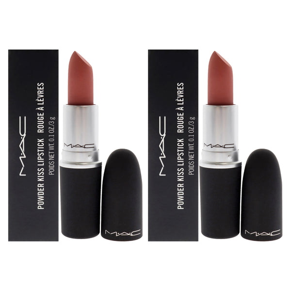 MAC Powder Kiss Lipstick - 314 Mull It Over by MAC for Women - 0.1 oz Lipstick - Pack of 2