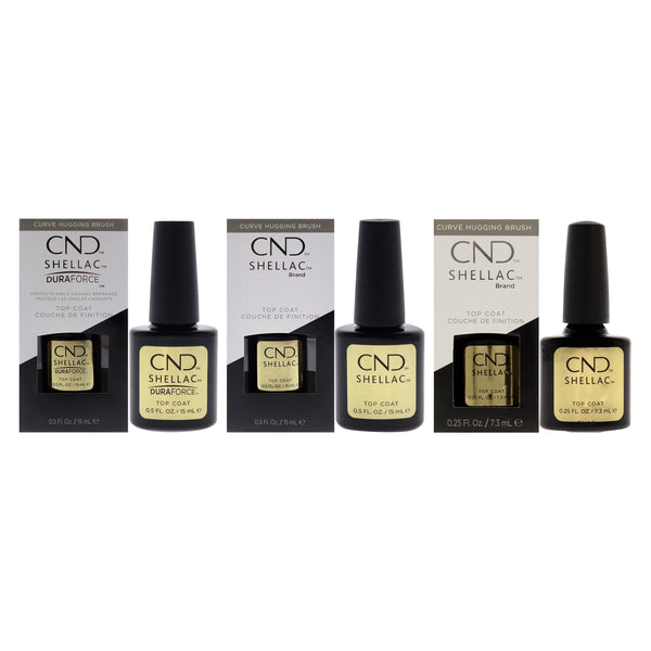 CND Shellac Nail Color Kit by CND for Women - 3 Pc Kit 0.25oz Nail Polish - Duraforce, 0.25oz Nail Polish - Original Top Coat, 0.5oz Nail Polish - Original Top Coat