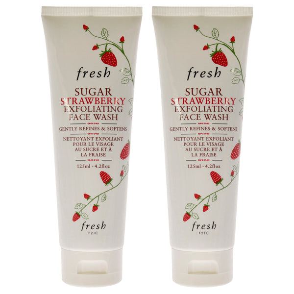 Fresh Sugar Strawberry Exfoliating Face Wash by Fresh for Women - 4.2 oz Cleanser - Pack of 2