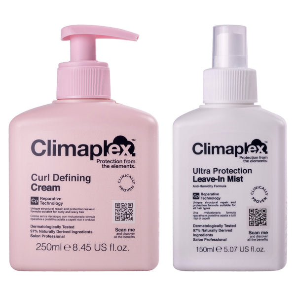 Climaplex Climaplex Curl Defining Cream and Climaplex Ultra Protection Leave-In Mist Kit by Climaplex for Unisex - 2 Pc Kit 8.45 oz Cream, 5.07 oz Mist