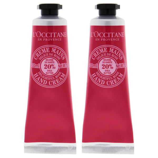 L'Occitane Shea Butter Delightful Rose Hand Cream by LOccitane for Unisex - 1 oz Hand Cream - Pack of 2