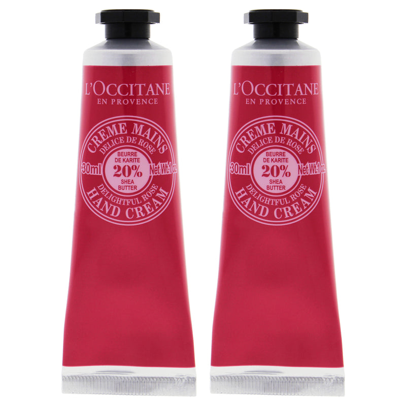 L'Occitane Shea Butter Delightful Rose Hand Cream by LOccitane for Unisex - 1 oz Hand Cream - Pack of 2