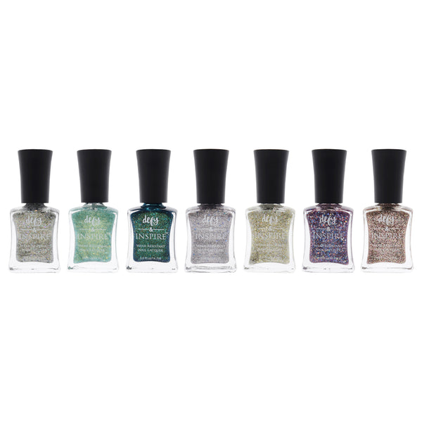 Defy and Inspire Wear Resistant Nail Lacquer Kit by Defy and Inspire for Women - 7 Pc Kit 0.5oz Nail Polish - 523 Amberlight, 0.5oz Nail Polish - 519 Bright Eeyes, 0.5oz Nail Polish - 520 Crazy Kind Of Beautiful, 0.5oz Nail Polish - 521 Hope In Bottle, 0.