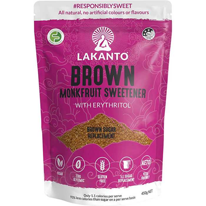 Lakanto Brown Monkfruit Sweetener Brown Sugar Replacement 450g