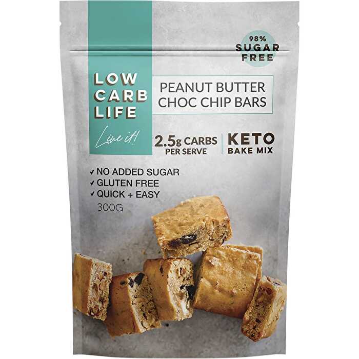 Low Carb Life Peanut Butter Choc Chip Bars Keto Bake Mix 300g