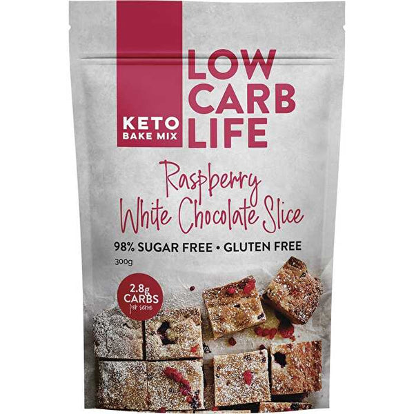 Low Carb Life Raspberry White Chocolate Slice Keto Bake Mix 300g