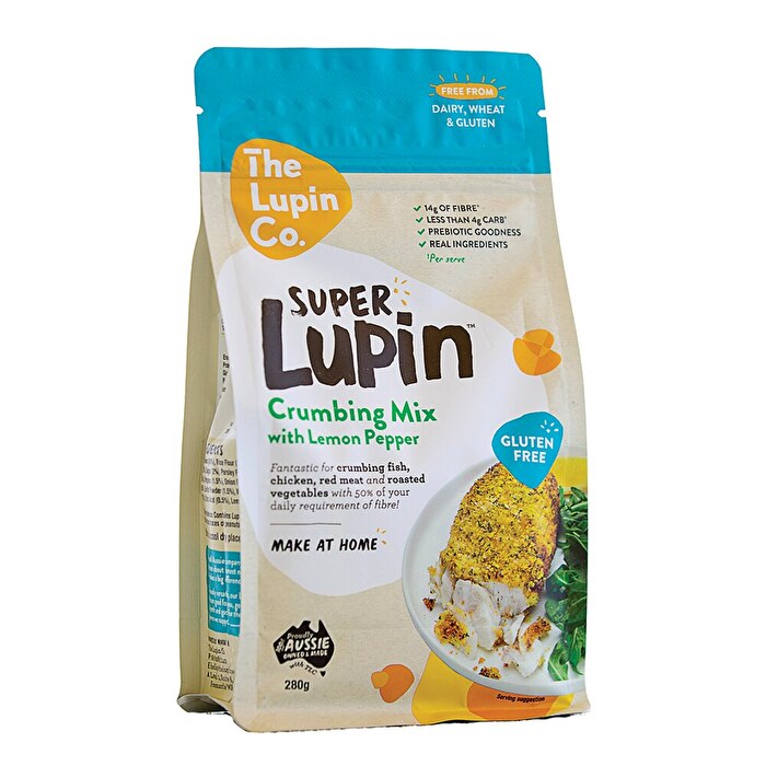 The Lupin Co . Super Lupin Crumbing Mix with Lemon Pepper 280g