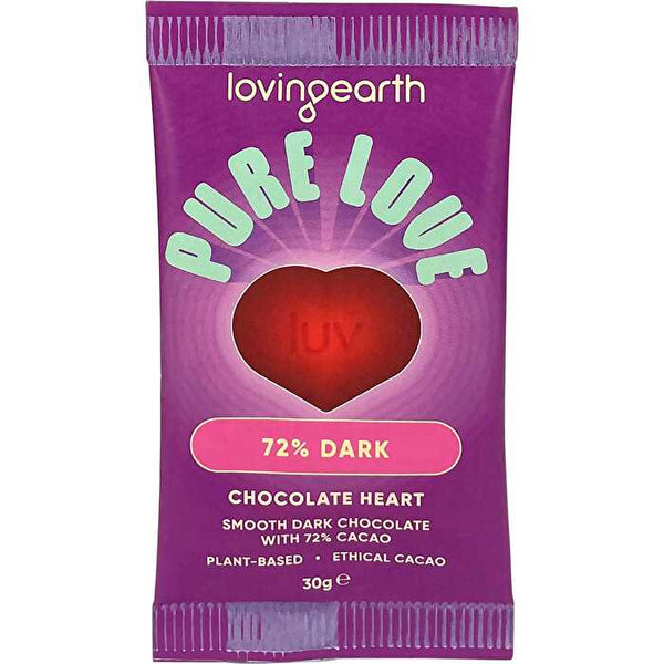 Loving Earth 72% Dark Chocolate Heart 16x30g